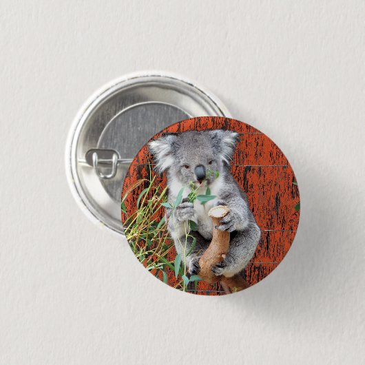Koala Snack Time Badge Ronde Button 3,2 Cm (Voorkant /achterkant)