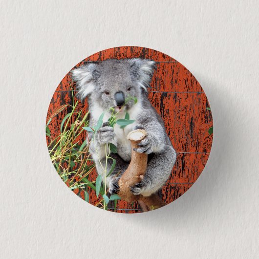 Koala Snack Time Badge Ronde Button 3,2 Cm (Voorkant)