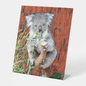 Koala Snack Time Pedestal Sign Reclamebord Met Voetstuk (Voorkant)