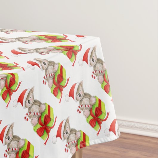 Koala snoep cadeau aquarel Kerst kunst Tafelkleed (Voorbeeld)