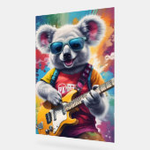 Koala speelt gitaar, rock graffiti acryl bord (Hoek)