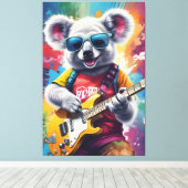 Koala speelt gitaar, rock graffiti canvas afdruk (Insitu (Houten vloer))