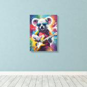 Koala speelt gitaar, rock graffiti canvas afdruk (Insitu (Houten vloer))