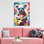 Koala speelt gitaar, rock graffiti canvas afdruk (Insitu (Woonkamer))