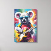 Koala speelt gitaar, rock graffiti canvas afdruk (Voorkant)