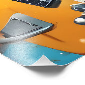 Koala speelt gitaar, rock graffiti foto afdruk (Hoek)