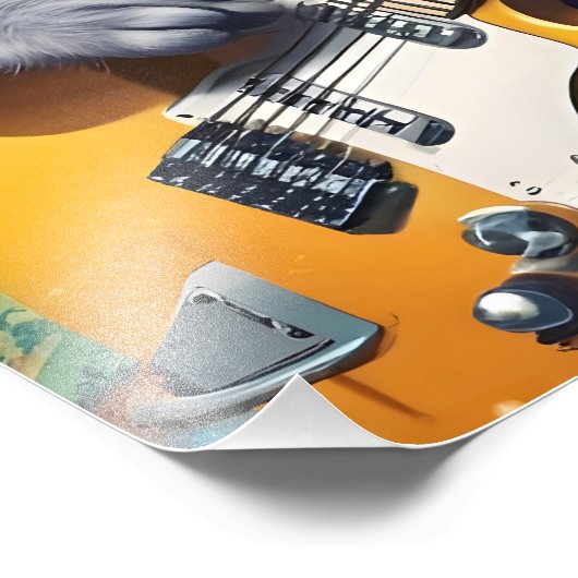 Koala speelt gitaar, rock graffiti foto afdruk (Hoek)