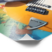 Koala speelt gitaar, rock graffiti foto afdruk (Hoek)