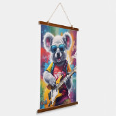 Koala speelt gitaar, rock graffiti hangend wandkleed (Gebogen)