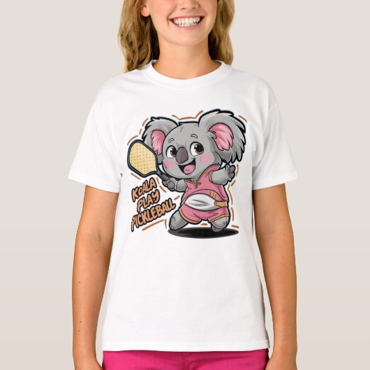 koala spelen pickleball t-shirt (Voorkant)
