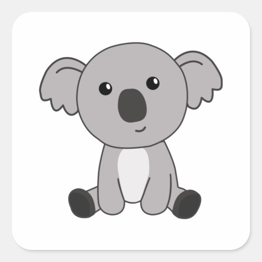 Koala spoelt dieren voor kinderen kleine dieren vierkante sticker (Voorkant)
