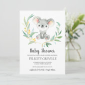 Koala Struik Baby | Baby douche uitnodigingen (Staand voorkant)