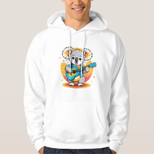 Koala Strumming een gitaar Hoodie (Voorkant)