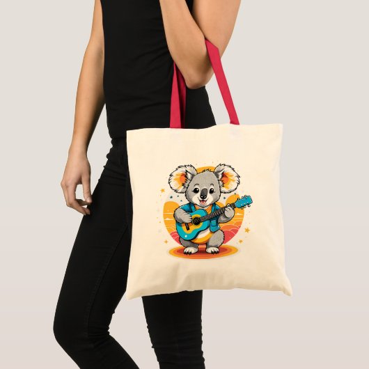 Koala Strumming een gitaar Tote Bag (Voorkant (product))