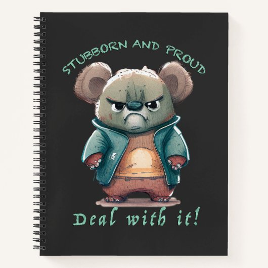 Koala Stubborn Deal Met Het Schattig Schattig Grap Notitieboek (Voorkant)