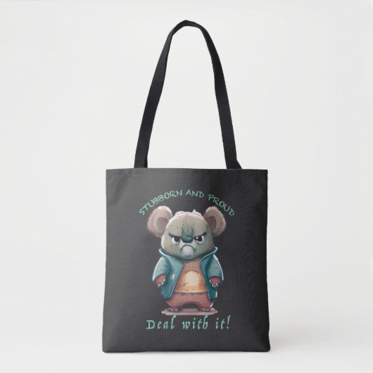 Koala Stubborn Deal Met Het Schattig Schattig Grap Tote Bag (Voorkant)