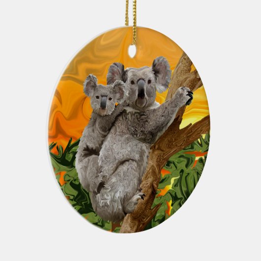 Koala Sunset Keramisch Ornament (Rechts)