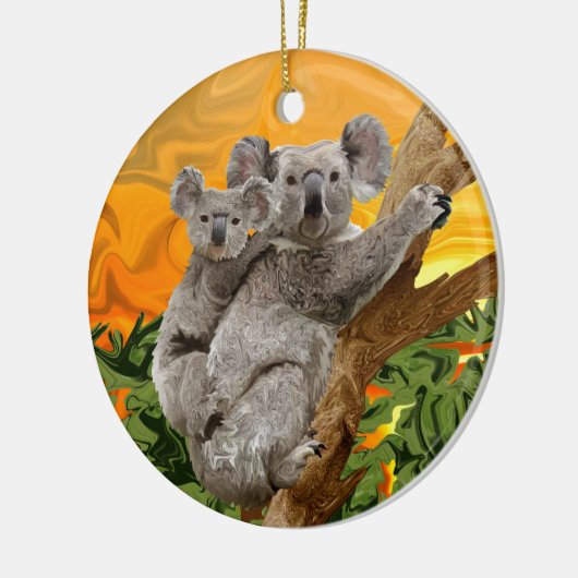 Koala Sunset Keramisch Ornament (Links)