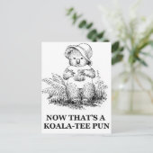 Koala-t-shirt Pun Briefkaart (Staand voorkant)