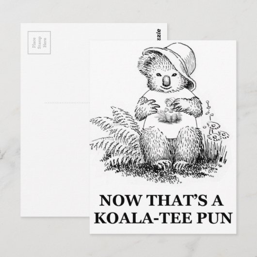 Koala-t-shirt Pun Briefkaart (Voorkant / Achterkant)