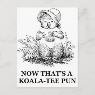 Koala-t-shirt Pun Briefkaart