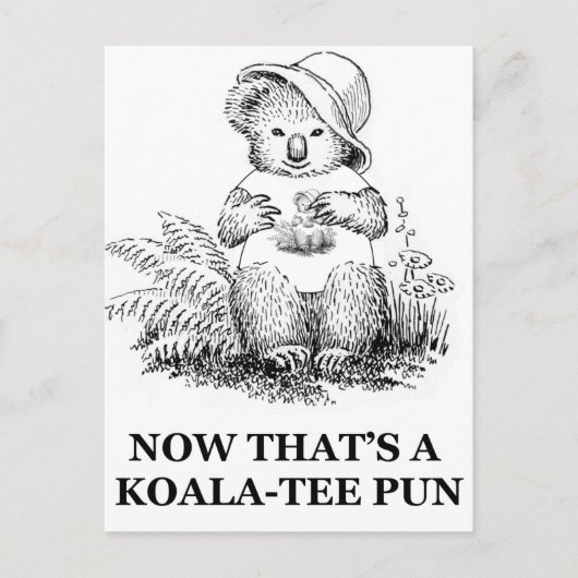 Koala-t-shirt Pun Briefkaart (Voorkant)