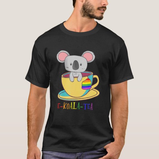 Koala Tea Equality LGBTQ Rainbow Queer Lesbian Lov T-shirt (Voorkant)