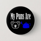 Koala Tea Puns Funny Ronde Button 5,7 Cm (Voorkant)