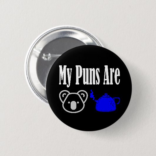 Koala Tea Puns Funny Ronde Button 5,7 Cm (Voorkant /achterkant)