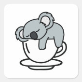 Koala Tea Vierkante Sticker (Voorkant)