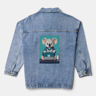 Koala Tech Support – Illustratie van een knuffel h Denim Jacket