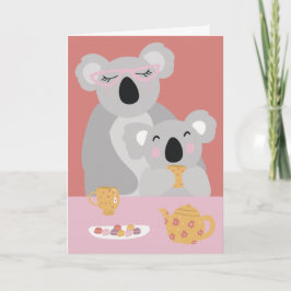 Koala Theetijd Cute Moederdag Wenskaart Kaart