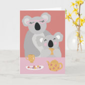 Koala Theetijd Lieve Moederdag Wenskaart Kaart (Gele Bloem)