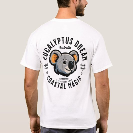 Koala Traum – Eucalyptus Wildnis Australien T-shirt (Achterkant)