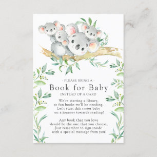 Koala Triplets Baby shower Boek voor Baby Kaart
