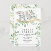 Koala Triplets Baby shower Luier Raffle Ticket Informatiekaartje (Voorkant / Achterkant)