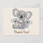 Koala Twins Baby shower Dank u Briefkaart (Voorkant)