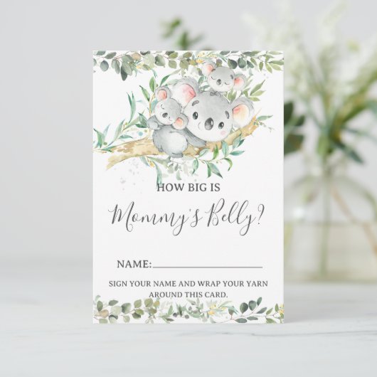Koala Twins Hoe groot is mama's buik spel Kaart (Staand voorkant)