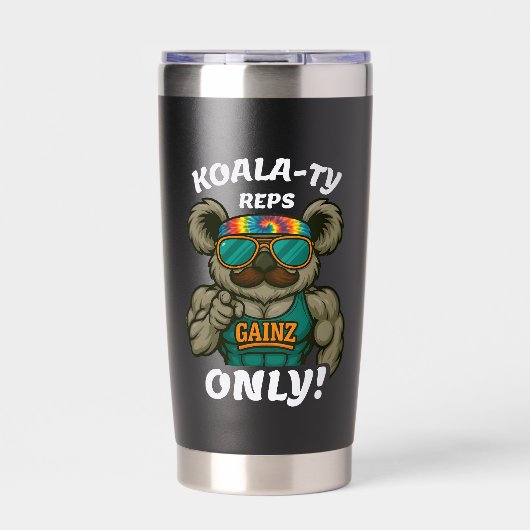 Koala-ty Reps Only – Funny Koala Gym Workout Geïsoleerde Drinkbeker (Voorkant)