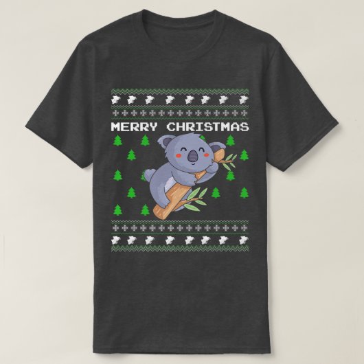Koala Ugly Christmas Party Celebration Candy Greet T-shirt (Design voorkant)