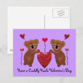 Koala Valentijn Hearts Briefkaarten (Voorkant / Achterkant)