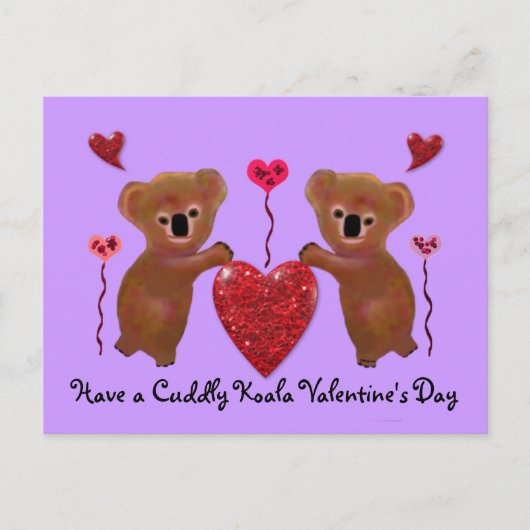Koala Valentijn Hearts Briefkaarten (Voorkant)