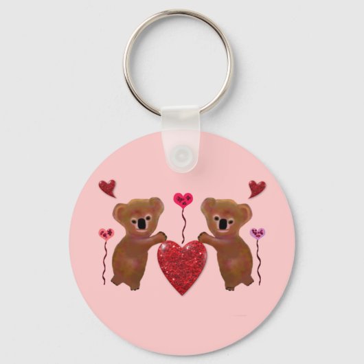 Koala Valentijn Hearts Sleutelhangers (Voorkant)
