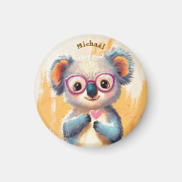Koala Valentijnsdag Hart Badge Kinderen School Magneet