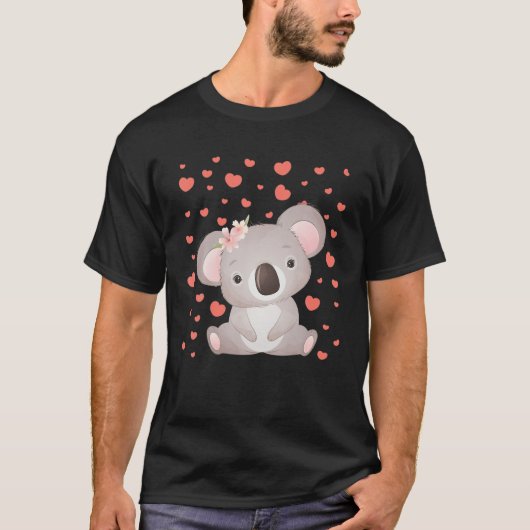 Koala Valentijnsdag Red Heart voor Koala Lover T-shirt (Voorkant)