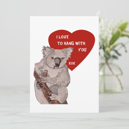 Koala Valentijnse  Feestdagenkaart (Staand voorkant)