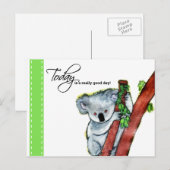 Koala - "Vandaag is echt een goede dag!" Briefkaart (Voorkant / Achterkant)