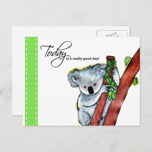 Koala - "Vandaag is echt een goede dag!" Briefkaart (Voorkant / Achterkant)