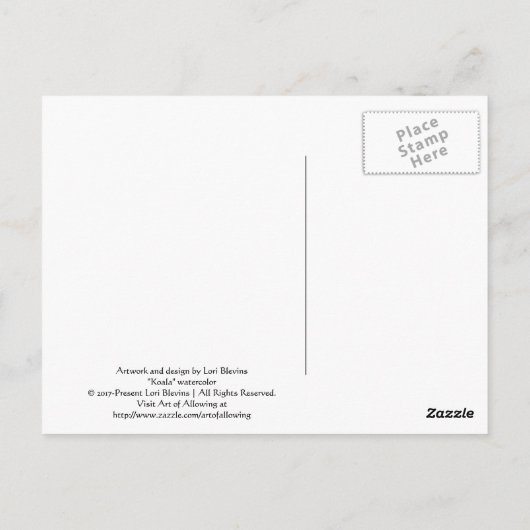 Koala - "Vandaag is echt een goede dag!" Briefkaart (Achterkant)