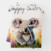 Koala veld van paaseieren Happy Easter Inpakpapier Vel (In situ)